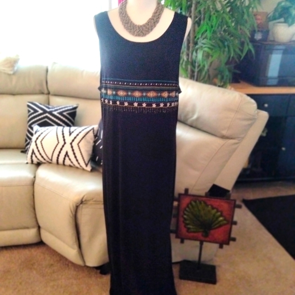 AMAZING LONG BLACK DRESS, SIZE 16